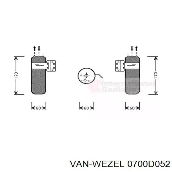 Осушитель кондиционера 0700D052 VAN Wezel