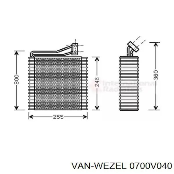 Испаритель кондиционера 0700V040 VAN Wezel