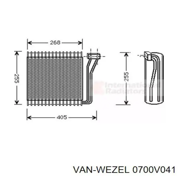 Испаритель кондиционера 0700V041 VAN Wezel