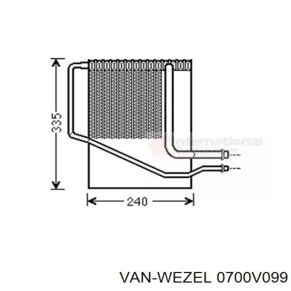 Испаритель кондиционера 0700V099 VAN Wezel