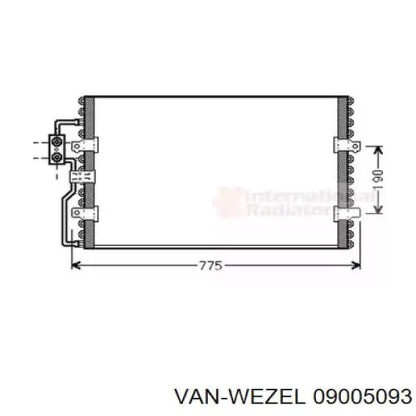 09005093 VAN Wezel радиатор кондиционера