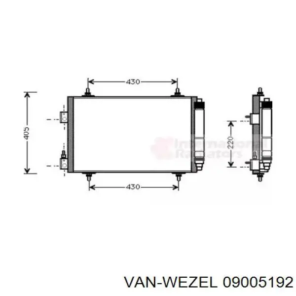 09005192 VAN Wezel радиатор кондиционера