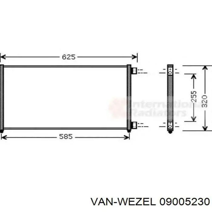 Купить 09005230 VAN Wezel Радиатор системы охлаждения кондиционера