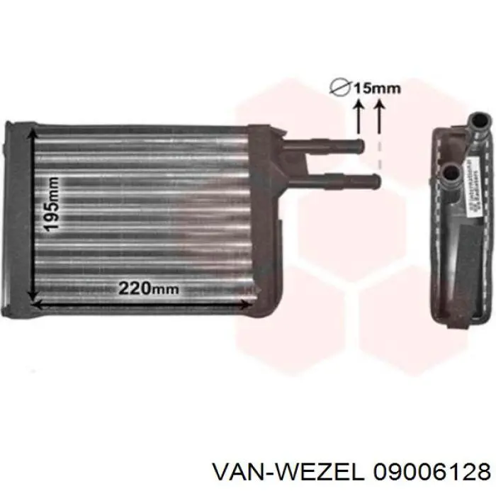 Радиатор печки (отопителя) VAN Wezel 09006128 цена, от 17.05 USD