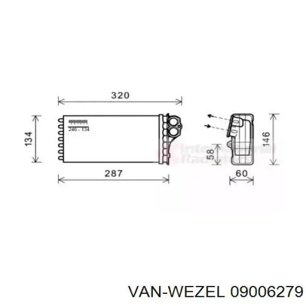 Радиатор печки 09006279 VAN Wezel