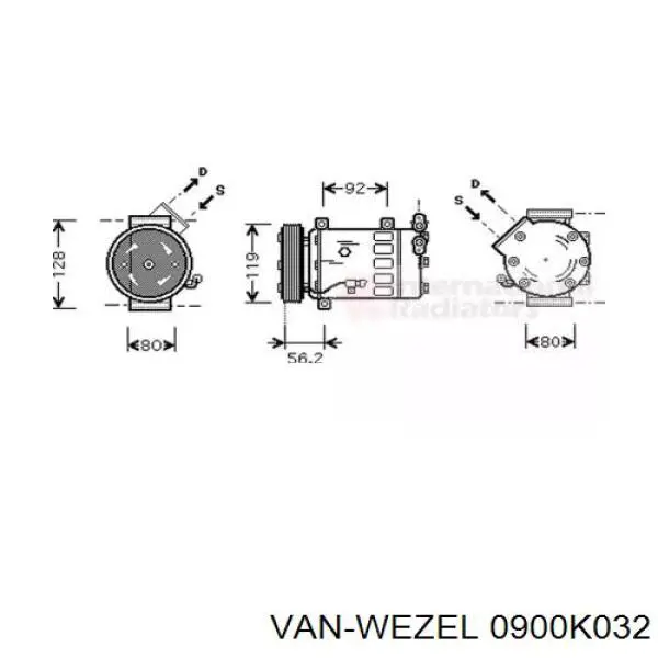 0900K032 VAN Wezel компрессор кондиционера
