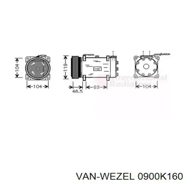 Компрессор кондиционера 0900K160 VAN Wezel