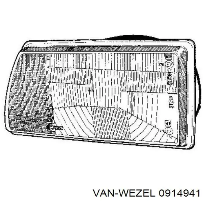 Фара левая 0914941 VAN Wezel