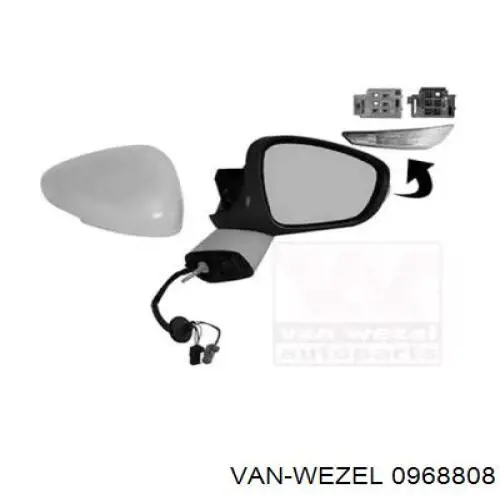 Правое зеркало 1607212880 Peugeot/Citroen