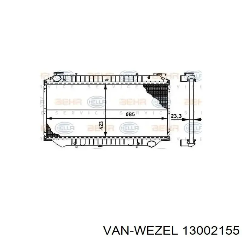 Радиатор 13002155 VAN Wezel