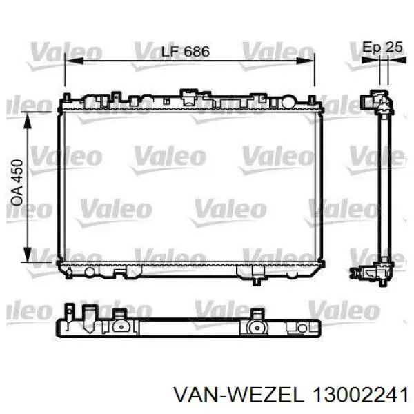 Радиатор 13002241 VAN Wezel