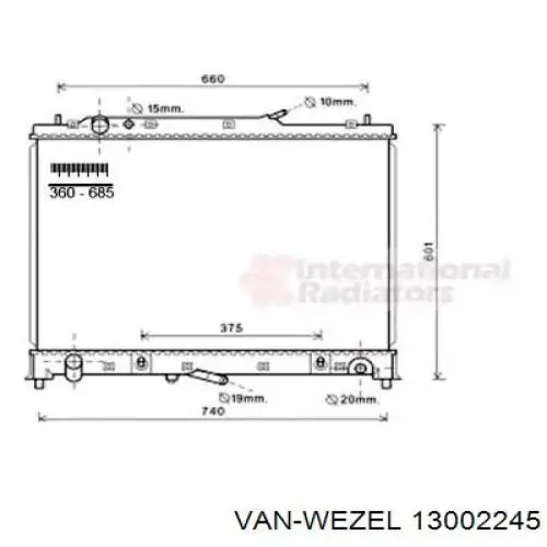 Радиатор 13002245 VAN Wezel