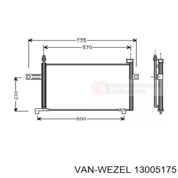 Радиатор кондиционера 13005175 VAN Wezel