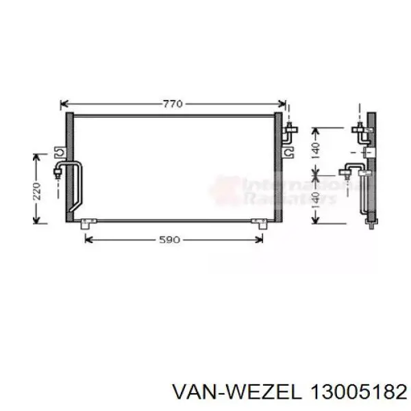Радиатор кондиционера 13005182 VAN Wezel