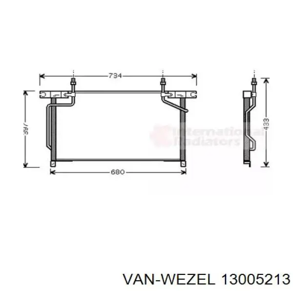 Радиатор кондиционера 13005213 VAN Wezel