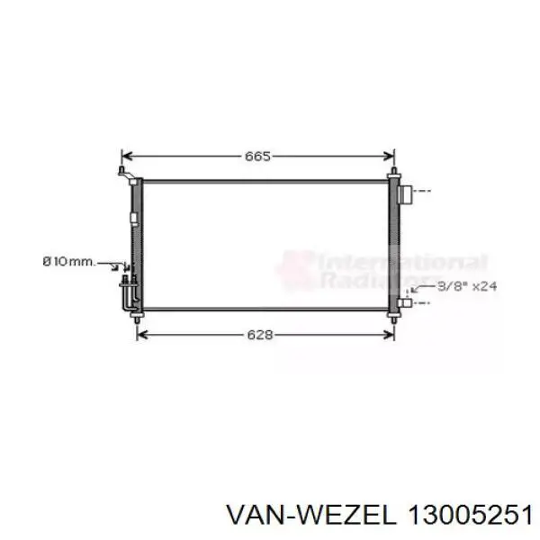 Радиатор кондиционера 13005251 VAN Wezel