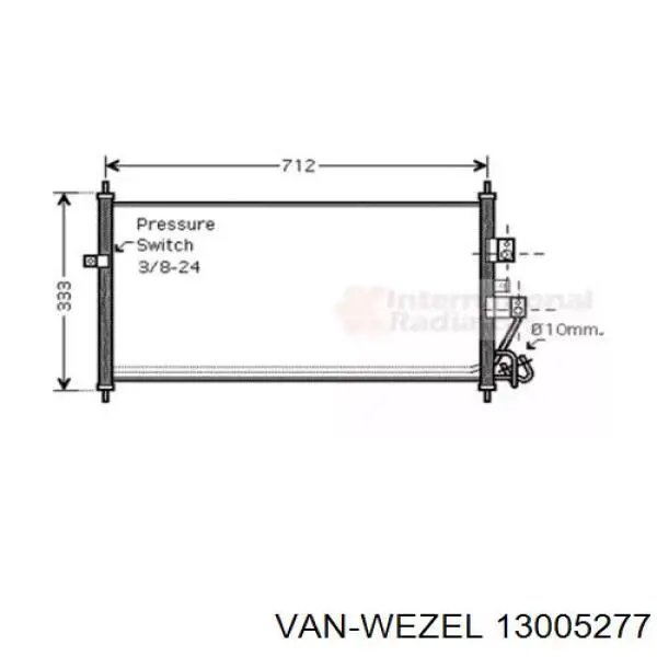 Радиатор кондиционера 13005277 VAN Wezel