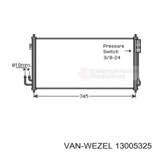 Радиатор кондиционера 13005325 VAN Wezel