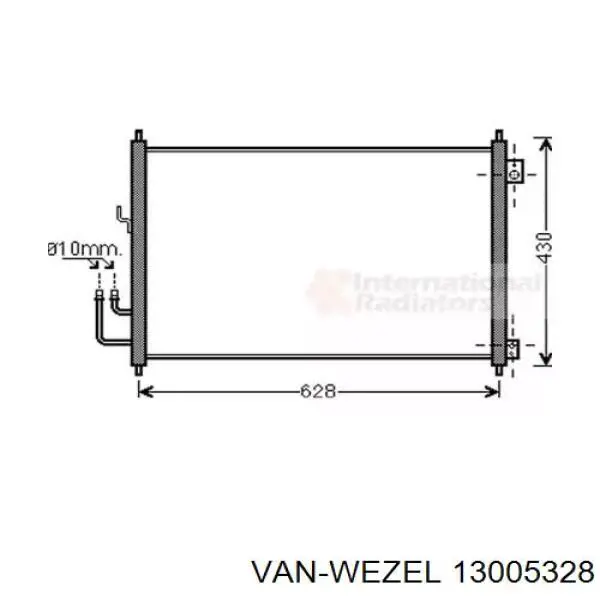Радиатор кондиционера 13005328 VAN Wezel