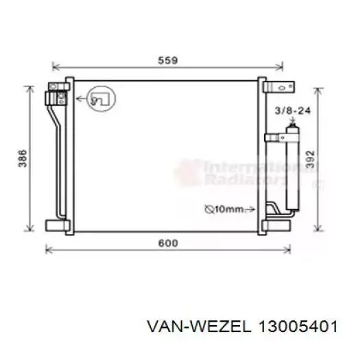 13005401 VAN Wezel radiador de aparelho de ar condicionado