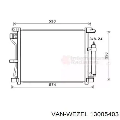 13005403 VAN Wezel radiador de aparelho de ar condicionado