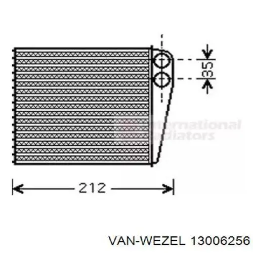 13006256 VAN Wezel радиатор печки
