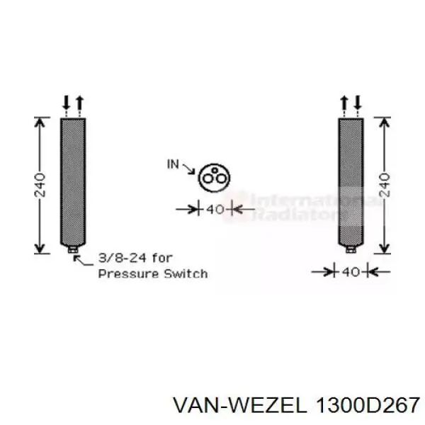 Осушитель кондиционера 1300D267 VAN Wezel