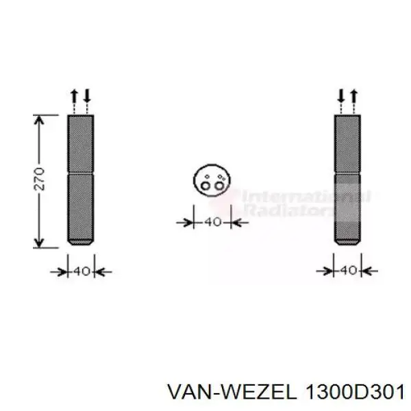 Осушитель кондиционера 1300D301 VAN Wezel