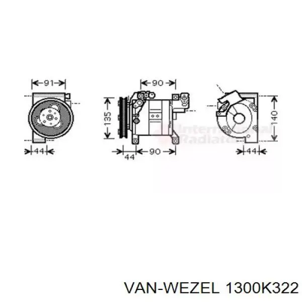 Компрессор кондиционера 1300K322 VAN Wezel