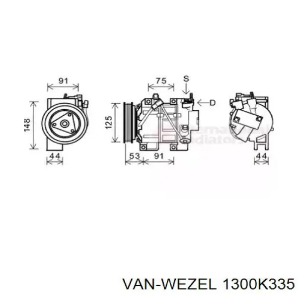 Компрессор кондиционера 1300K335 VAN Wezel