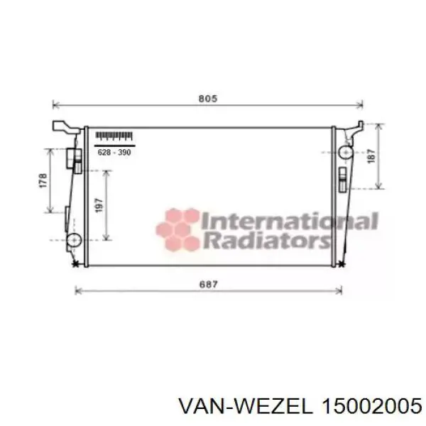 Радиатор 15002005 VAN Wezel