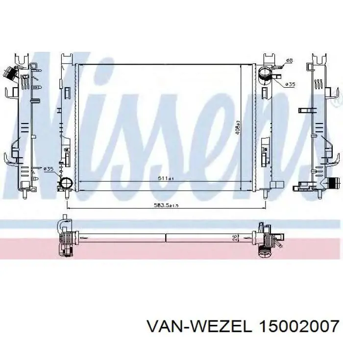 Радиатор охлаждения VAN Wezel 15002007