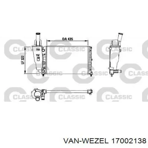 Радиатор 17002138 VAN Wezel