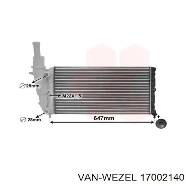 Радиатор 17002140 VAN Wezel