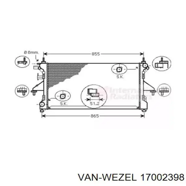 17002398 VAN Wezel радиатор