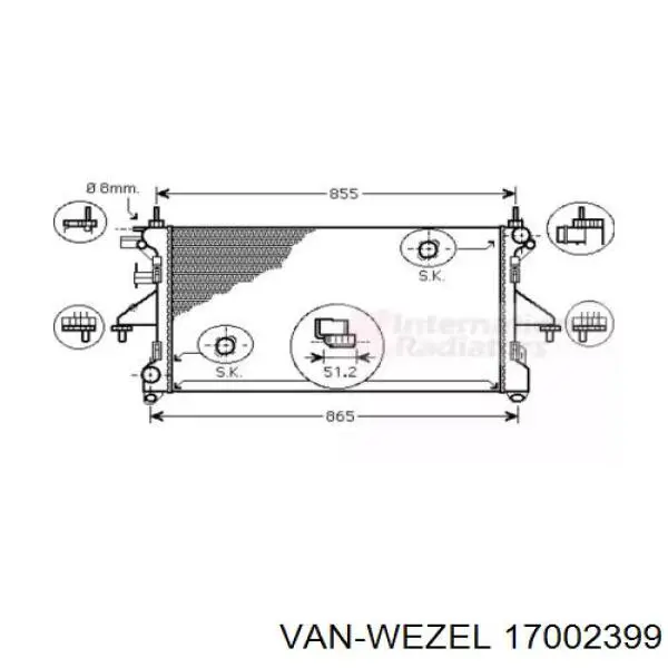 Радиатор 17002399 VAN Wezel