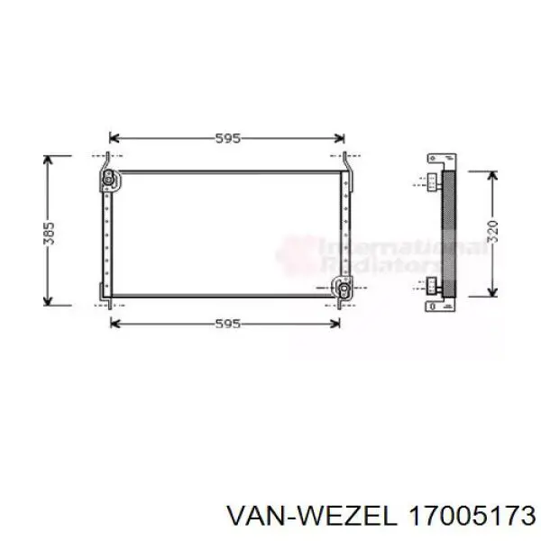 Радиатор кондиционера 17005173 VAN Wezel