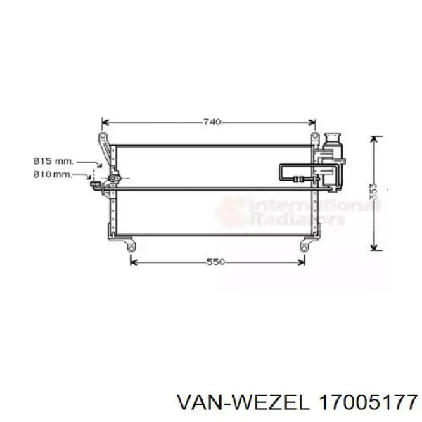 Радиатор кондиционера 17005177 VAN Wezel