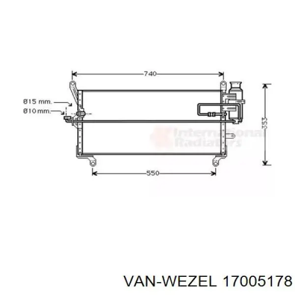 Радиатор кондиционера 17005178 VAN Wezel