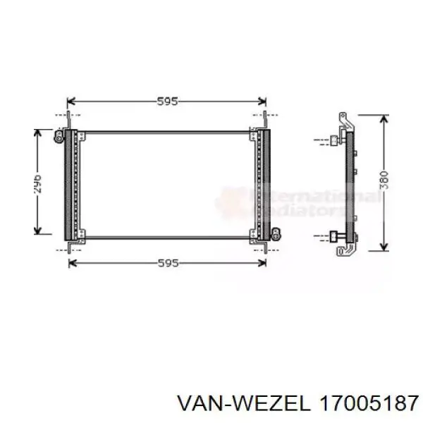 Радиатор кондиционера 17005187 VAN Wezel