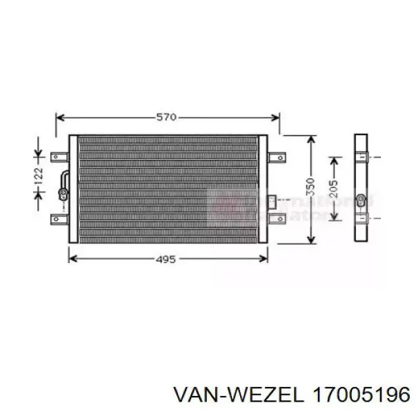 Радиатор кондиционера 17005196 VAN Wezel