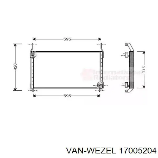 Радиатор кондиционера 17005204 VAN Wezel