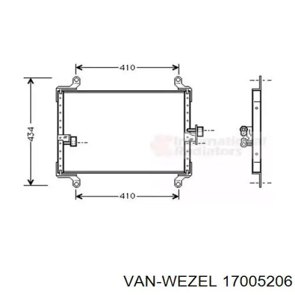 Радиатор кондиционера 17005206 VAN Wezel