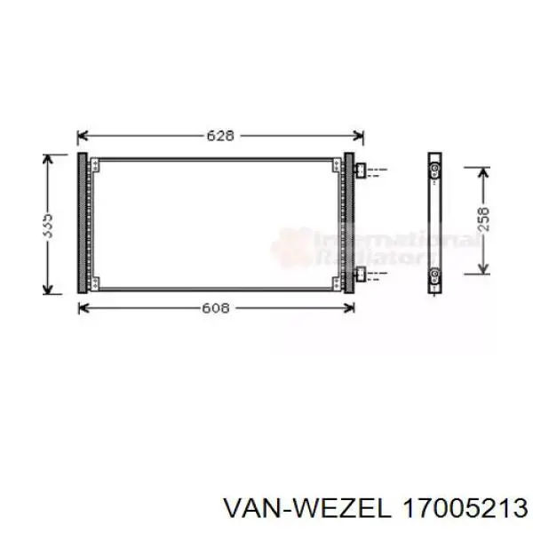 Радиатор кондиционера 17005213 VAN Wezel