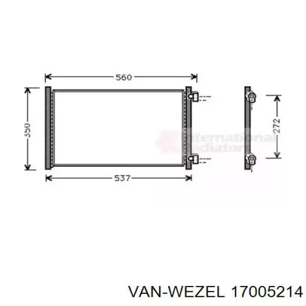 Радиатор кондиционера 17005214 VAN Wezel