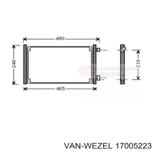 Радиатор кондиционера 17005223 VAN Wezel