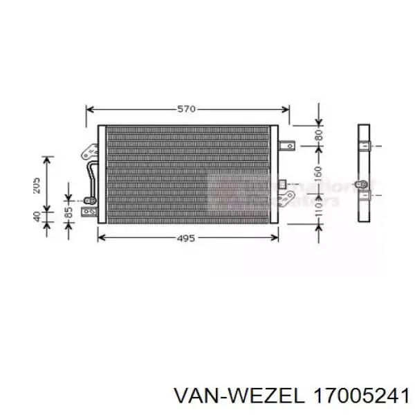 Радиатор кондиционера 17005241 VAN Wezel