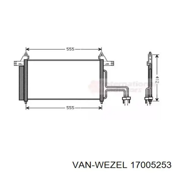 17005253 VAN Wezel радиатор кондиционера