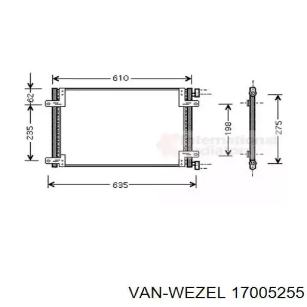 Радиатор кондиционера 17005255 VAN Wezel