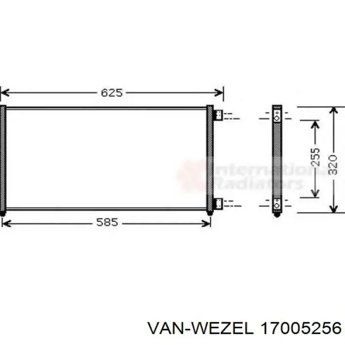 Радіатор кондиціонера 17005256 VAN Wezel